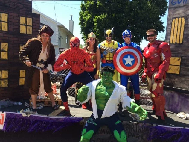 Spider man, Captain Jack Sparrow, Wonder Woman,Wolverine,Captain America,Iron Man and Hulk