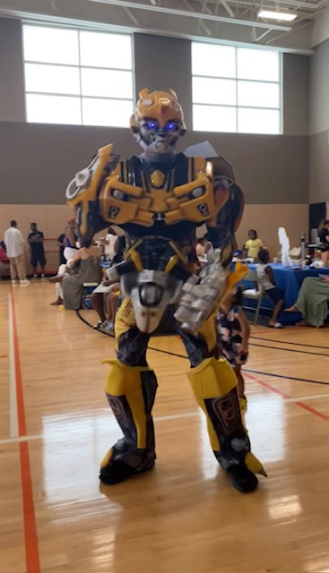 Bumblebee from Transformers at a gym | Rent Party Characters