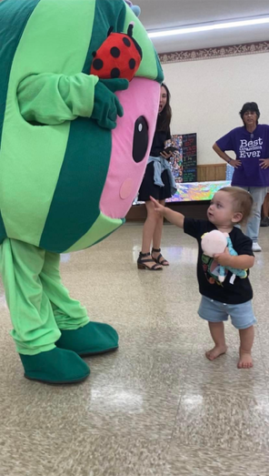 Cocomelon saying hi to a child friend | Rent Party Characters