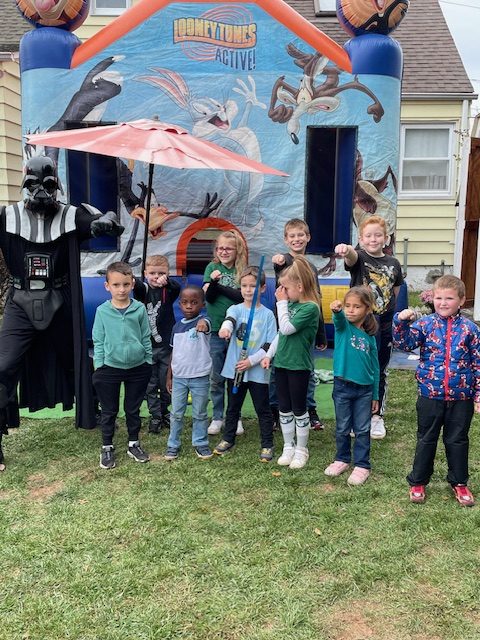 Darth Vader with kids and bounce house | Rent Party Characters