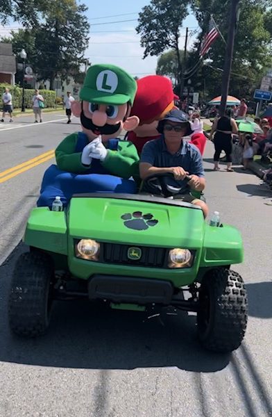 Mario and Luigi in a John Deere truck | Rent Party Characters