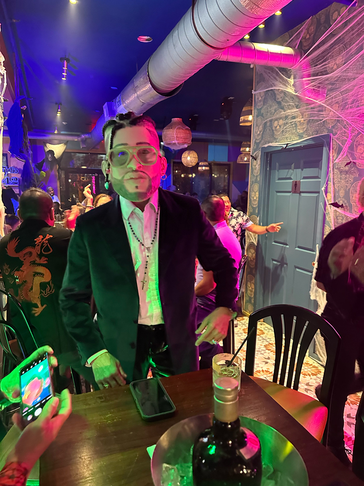 Bad Bunny at a party table | Rent Party Characters