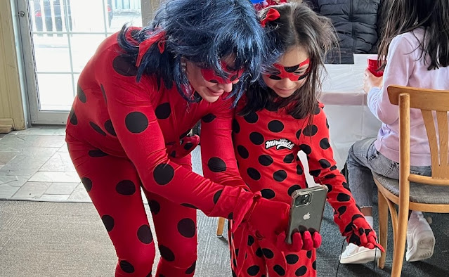 Miraculous Ladybug taking a selfie with a girl | Rent Party Characters
