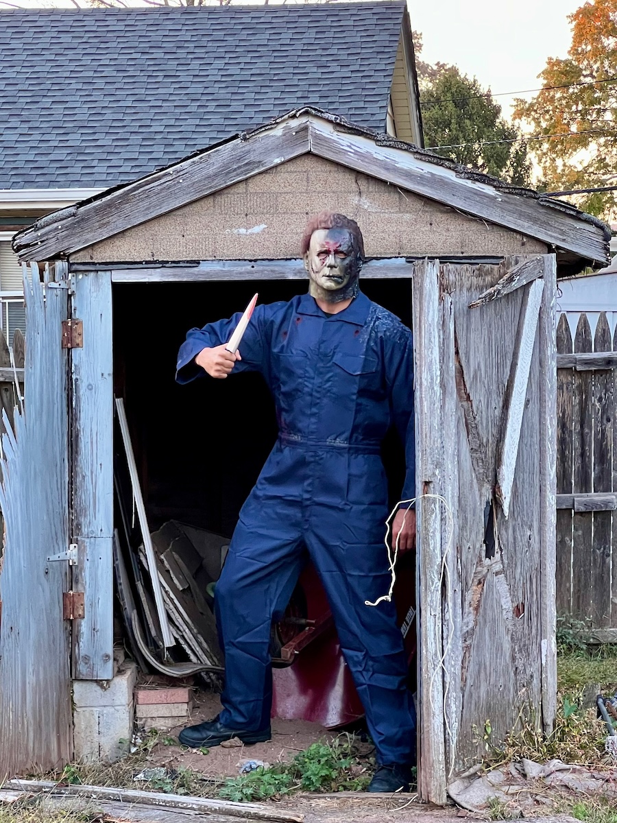 Michael Myers Halloween coming out of a shed | Rent Party Characters