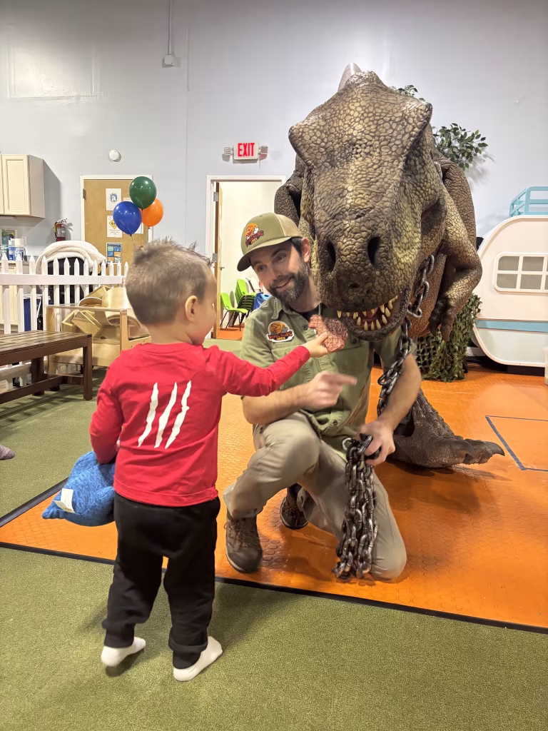 T-Rex handler introduces him to boy