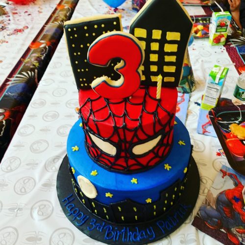 3 rd old spider man birthday cake