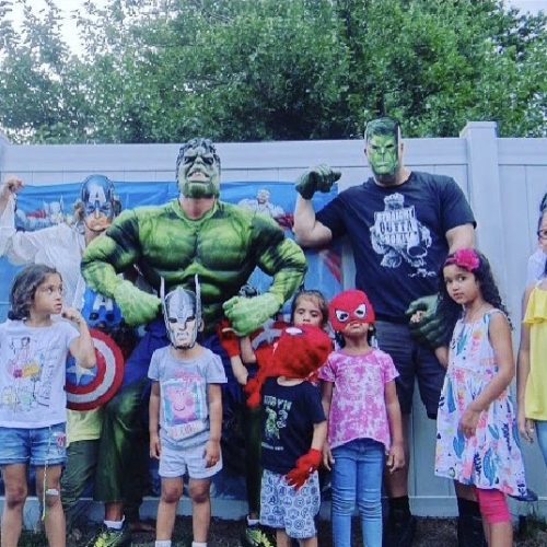 Hulk visits birthday boy
