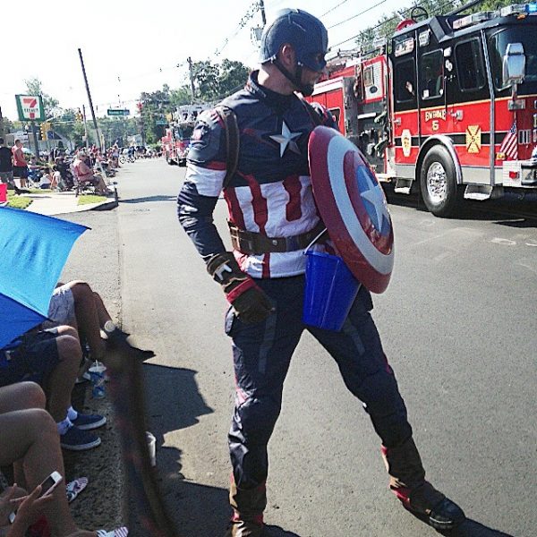 Captain America in the Labor Day Parade Captain America in the Labor Day Parade